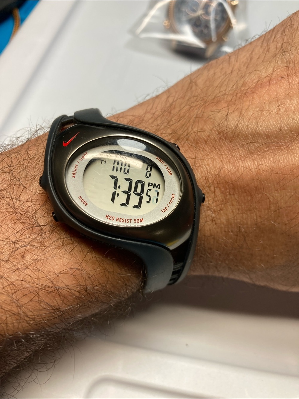 Nike Triax WK0006 digital running watch, new battery, rubber strap, light works